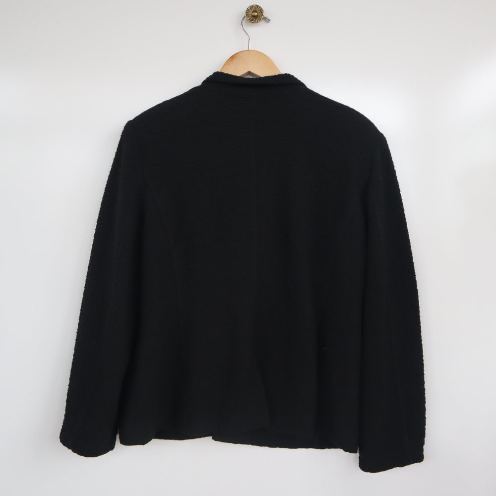 EILEEN FISHER Textured Black 3 Button Blazer - Picture 5 of 6